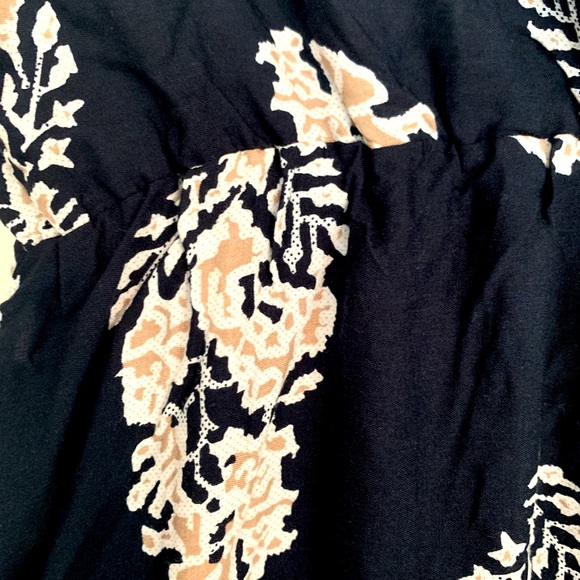 Maxi Dress, Dark Navy with Beige Floral Design, Size Medium, Like New Condition - Picture 5 of 5